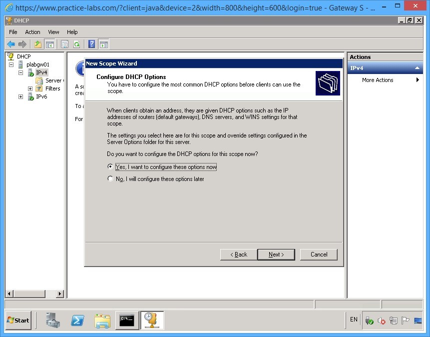Practice Labs screenshot.